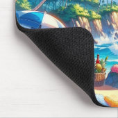 Vibranend Tropical Island Beach Watercolor Mousepad (Ecke)