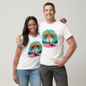 Vibranend Tropical Palm Tree Illustration T-Shirt (Unisex)