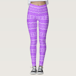 Vibranet Violet Mandala Kaleidoscope Muster Leggings