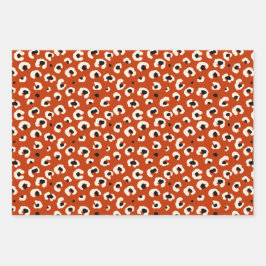 Vibranff Bold Red Leopard Stylish Animal Print Geschenkpapier Set