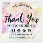 Vibranful farbenfroher Regenbogen Confetti Vielen Quadratischer Aufkleber (Vorderseite)