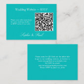 Vibraning Aqua QR Code Website RSVP Card Begleitkarte (Vorne/Hinten)