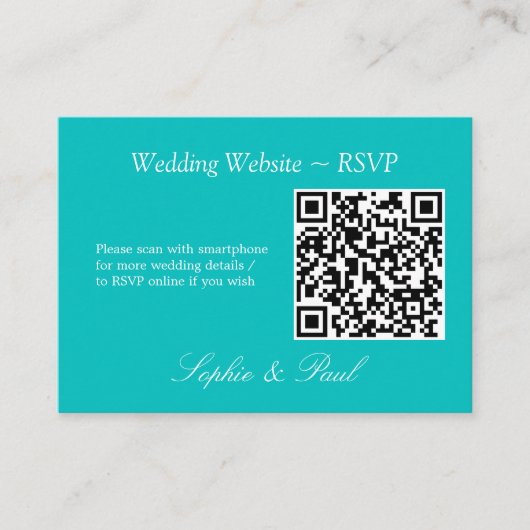 Vibraning Aqua QR Code Website RSVP Card Begleitkarte (Vorderseite)
