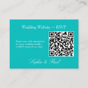 Vibraning Aqua QR Code Website RSVP Card Begleitkarte