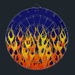 Vibraning Racing Flammen auf Navy Blue Dartscheibe<br><div class="desc">Ein frisierte Auto rauschend Automobil cool orange auf blauem Button Streifen Flammen grafische Gestaltung, die immer für ein großartiges Geschenk für sich selbst oder für jemanden, der auf Ihrer Liste, sind sicher, einen Eindruck zu machen bei jedem festlichen Anlässe. E-Mail mit dem unten stehenden E-Mail-Link "Diesen Designer Gefragt" für spezielle...</div>