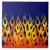Vibraning Racing Flammen auf Navy Blue Fliese (Vorderseite)
