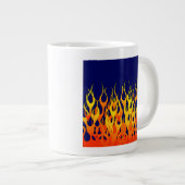 Vibraning Racing Flammen auf Navy Blue Jumbo-Tasse (Vorderseite Rechts)
