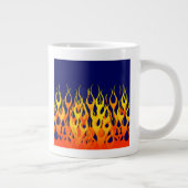 Vibraning Racing Flammen auf Navy Blue Jumbo-Tasse (Rechts)
