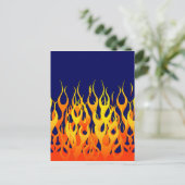 Vibraning Racing Flammen auf Navy Blue Postkarte (Stehend Vorderseite)