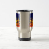 Vibraning Racing Flammen auf Navy Blue Reisebecher (Mittel)