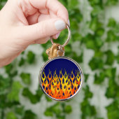 Vibraning Racing Flammen auf Navy Blue Schlüsselanhänger (Hand)