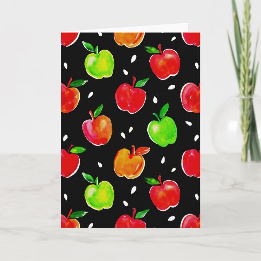 Vibraning Watercolor Apples Muster Karte (Vorderseite)
