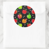 Vibraning Watercolor Apples Muster Runder Aufkleber (Tasche)
