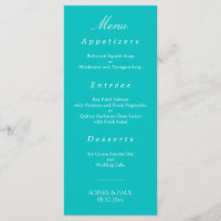 Vibranly Aqua Wedding Menu