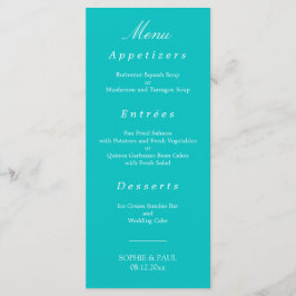 Vibranly Aqua Wedding Menu Menükarte