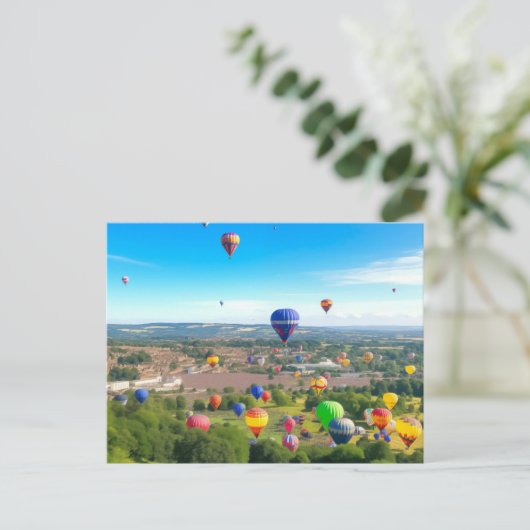 Vibranly Balloon Fiesta Postkarte (Stehend Vorderseite)