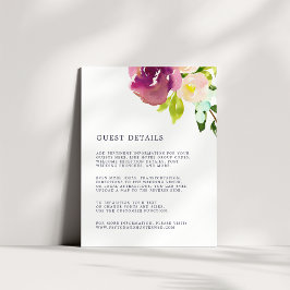 Vibranly Bloom Wedding Guest Details Card Begleitkarte