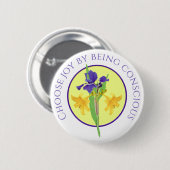 Vibranly Bloral Harmony Kunstdruckerei Wählen Sie Button (Vorne & Hinten)