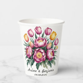 Vibranly Bloral Harmony Wedding Pappbecher