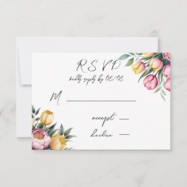 Vibranly Bloral Harmony Wedding RSVP Karte