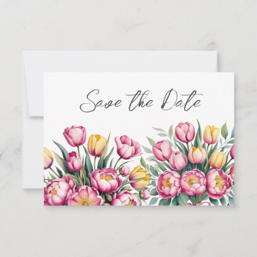 Vibranly Bloral Harmony Wedding Save The Date (Rückseite)