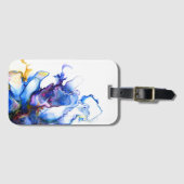 Vibranly Blue Abstrakt Fluid Art Agate Gepäckanhänger (Vorderseite (Horizontal))