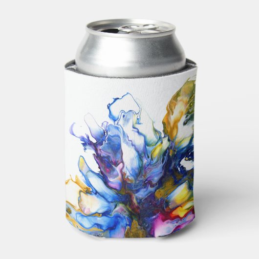 Vibranly Blue Abstrakt Fluid Art Agate Tote Bag Dosenkühler (Kanne Vorderseite)