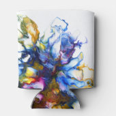 Vibranly Blue Abstrakt Fluid Art Agate Tote Bag Dosenkühler (Rückseite)