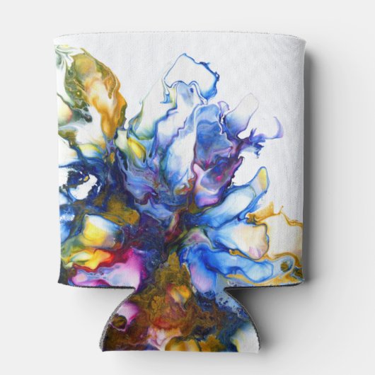 Vibranly Blue Abstrakt Fluid Art Agate Tote Bag Dosenkühler (Rückseite)