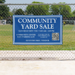 Vibranly Blue Community Yard Sale Banner