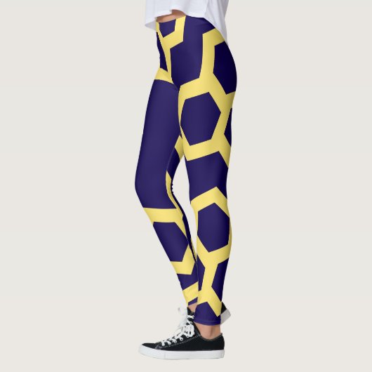 Vibranly Blue Honey Zuhause Pattern Leggings (Links)