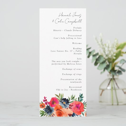 Vibranly Blue Orange Red Botanical Programm (Stehend Vorderseite)