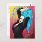 Vibranly Blue Pinup Postkarte (Vorne/Hinten)