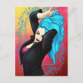Vibranly Blue Pinup Postkarte (Vorderseite)