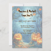 Vibranly Blue Pumpkin Halloween Einladung (Vorderseite)