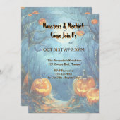 Vibranly Blue Pumpkin Halloween Einladung (Vorne/Hinten)