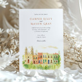 Vibranly Campeche Mexico Watercolor Wedding Einladung