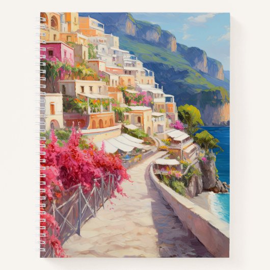 Vibranly Coastal Mediterranean City Spiral Noteboo Notizblock (Vorderseite)