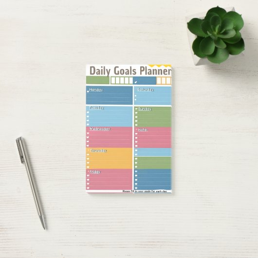 Vibranly Daily Goal Planner Post - Notizen (Büro)