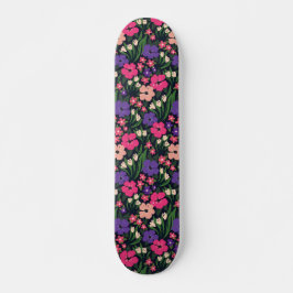 Vibranly Ditsy Floral Print Skateboard