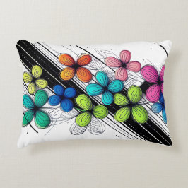 Vibranly Doodle floral Art - Farbenfrohe Mode Dekokissen