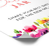 Vibranly Floral Date Jar Bridal Game Poster (Ecke)