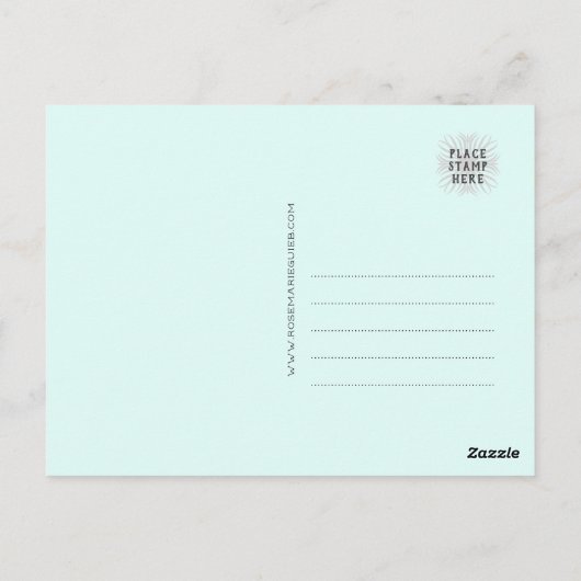 Vibranly floral Garden Flamingo Design Postkarte (Rückseite)