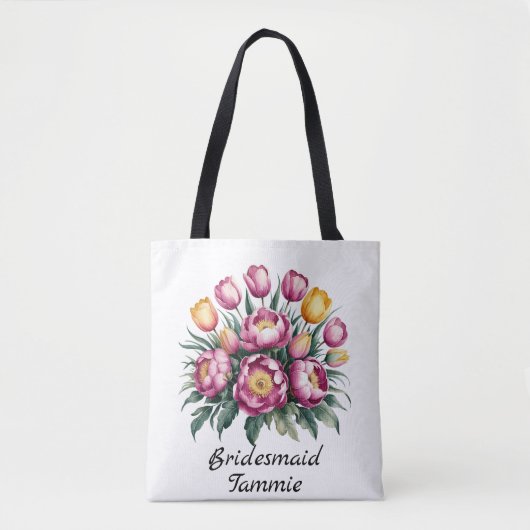 Vibranly Floral Harmony Bridesmaid Gefallen Tasche (Vorderseite)