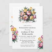 Vibranly Floral Harmony Bridesmaids Luncheon Einladung (Vorne/Hinten)