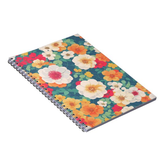 Vibranly Floral Pattern Notebook Notizblock (Rechte Seite)