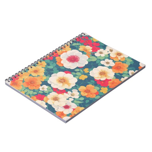 Vibranly Floral Pattern Notebook Notizblock (Linke Seite)