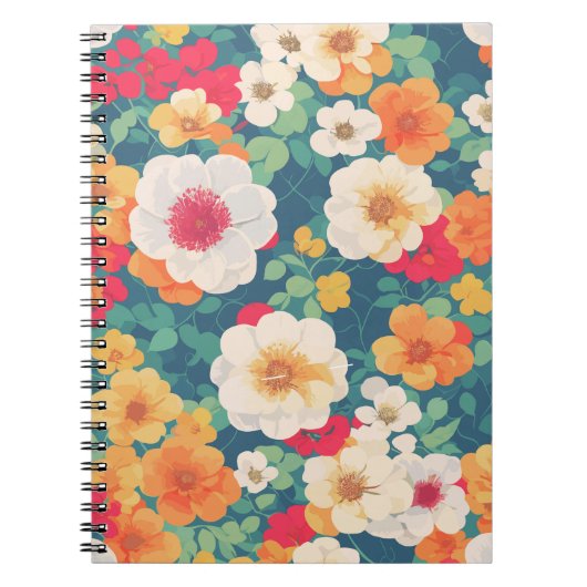 Vibranly Floral Pattern Notebook Notizblock (Vorderseite)