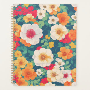 Vibranly Floral Pattern Notebook Planer