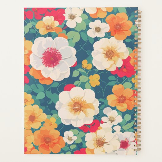 Vibranly Floral Pattern Notebook Planer (Rückseite)